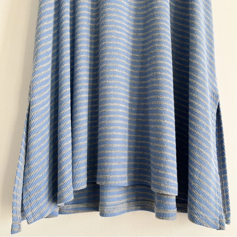 Anthropologie Puella Striped Blue Grey Gray Sleeveless Turtleneck Top Women’s M - Picture 9 of 15